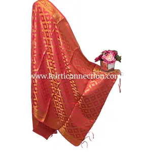 Banarasi dupatta : dark peach