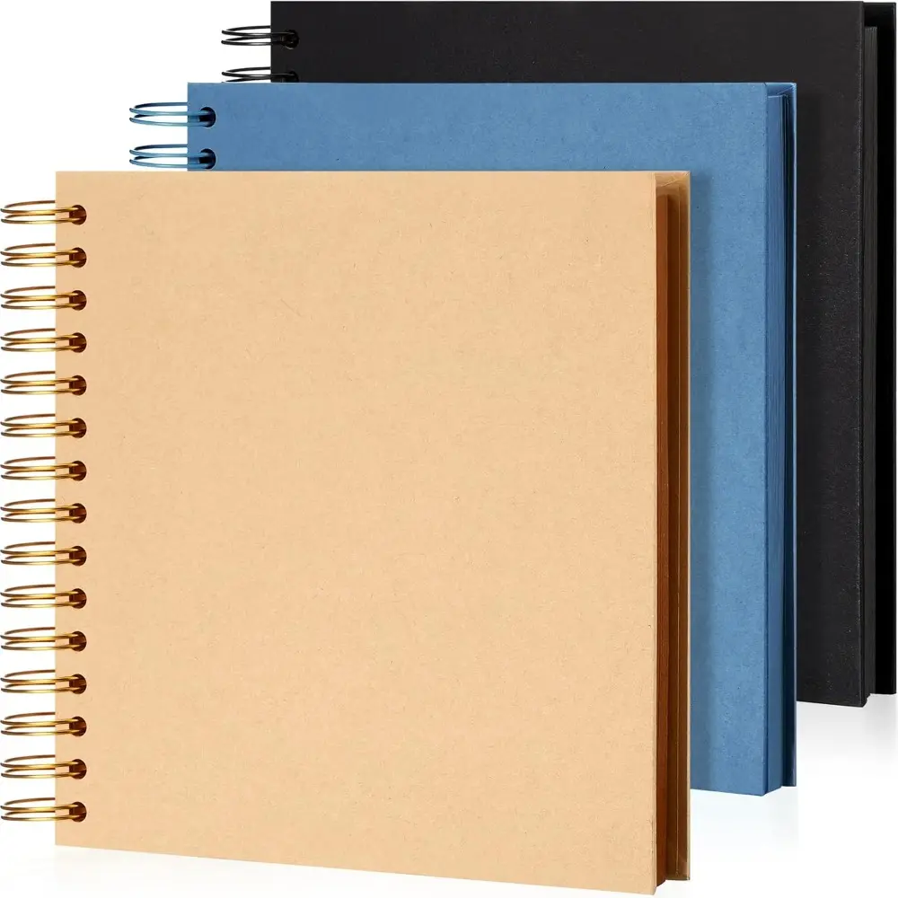 Scrapbook Album 40 Pages (8 x 8 &10 x 10Inch) Brown & Black Thick 250gsm Kraft Paper, Photo Album Scrapbook, Memory Book - Ideal for Your Scrapbooking Albums Art & Craft Projects