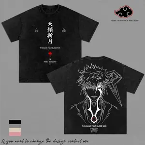 Ichigo Kurosaki- Horn of Salvation Bleach Vintage Washed Shirt Heavy Cotton Oversized TYBW Graphic Tee Japanese Streetwear Gift