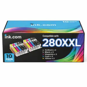 Ink.com 280XXL 281XXL Ink Cartridge 10 Pack Compatible with Canon for PIXMA TR8620a TR8520 TR8620 TR8600 TR7520 TS6120 TS6220 TS9120 TS6320 TS8220 Printers