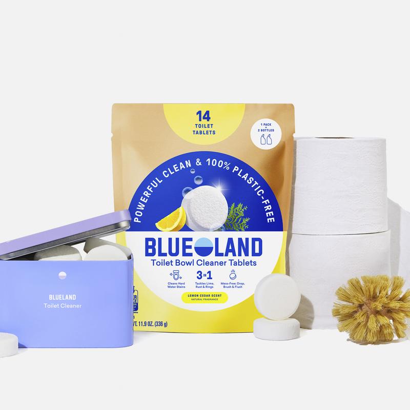 Blueland Toilet Bowl Cleaner Tablets, Eco-Friendly 100% Plastic-Free Tablets, Mineral and Plant-Based Cleaning Power, Septic-Safe