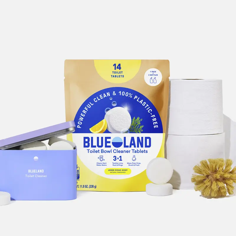 Blueland Toilet Bowl Cleaner Tablets, Eco-Friendly 100% Plastic-Free Tablets, Mineral and Plant-Based Cleaning Power, Septic-Safe