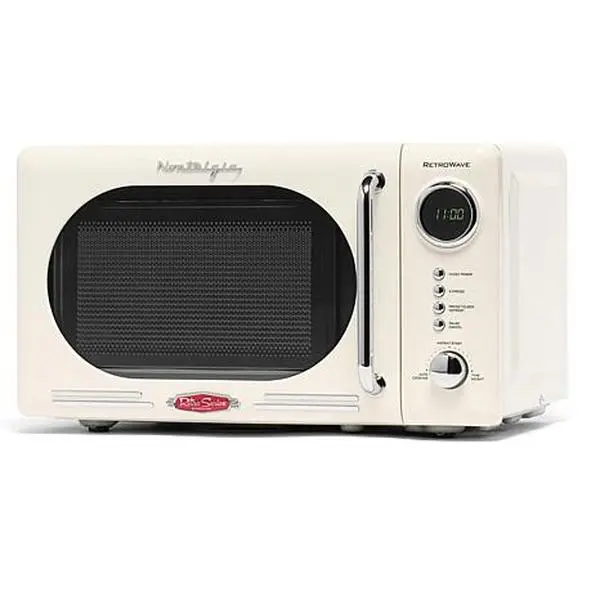 Nostalgia Retro 0.7 Cubic Foot 700-Watt Microwave Oven Ivory