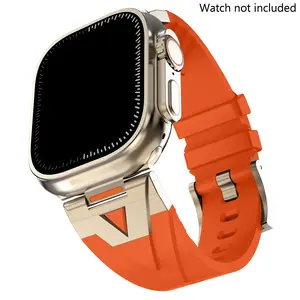 Apple Watch Band Ultra 2, 49mm-42mm Sizes, Silicone Rubber Material, Compatible with Iwatch Series 11-Se, Luxurious Sports Style