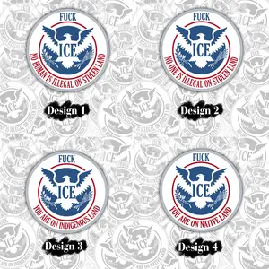 [Die-cut] Fuk Ice Sticker, You Are On Native Land, No Human Is Illegal