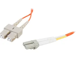 C2G 33155 6.56 ft. LC/SC Duplex 62.5/125 Multimode Fiber Patch Cable - Orange Male to Male