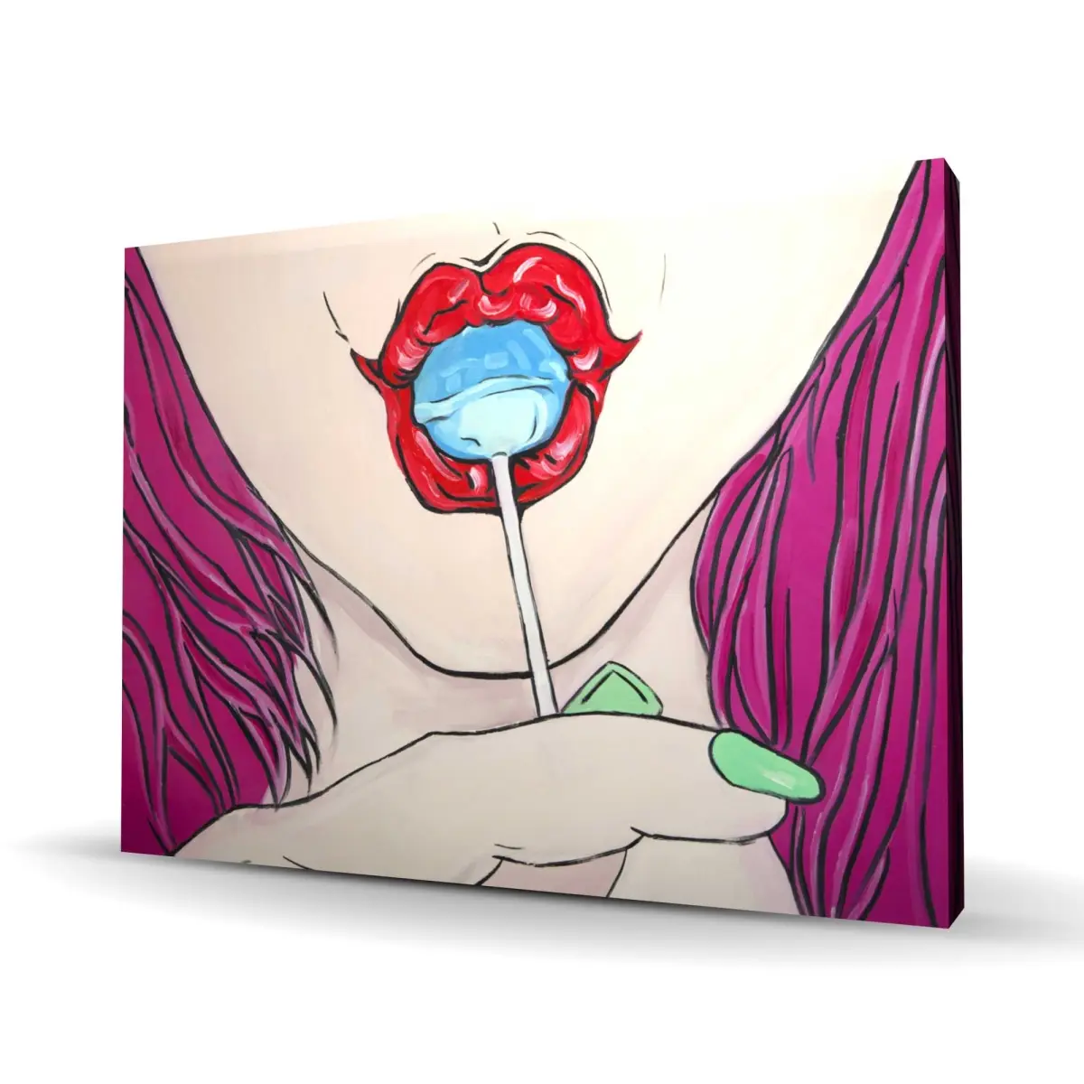 212 MAIN Whimsical Lollipop Artistic Wall Art Print - 36x48 in. High-Def Artwork, Soft Beige Tones, Bedroom Accent Decoration, Room & Pinterest Aesthetics, Sweet Home Decor