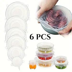 6pcs Reusable Silicone Food Covers