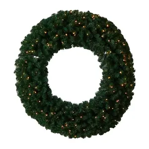 Nearly Natural 48-in Christmas Wreath with 200hite LEDs