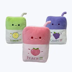 Colorful Fruit Juice Box Plush - Lemon Grape Peach