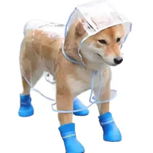 Full-Cover Clear Dog Raincoat - 4-Leg Protection Waterproof Pet Clothing for Small Breeds like Corgi & Poodle Waterproof Puppy Poncho