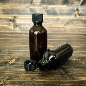 2oz. Amber Boston Round Sample Bottle