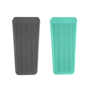 2 Pack Heat Resistant Silicone Mat Pouch – Travel Storage Case for Flat Iron, Curling Iron, Hair Straightener, Hot Tools Holder for Heat Protection, Non-Slip Surface & Quick Cooling