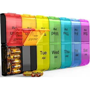 Extra Large Pill Organizer 2 Times a Day, Weekly XL AM PM Pill Case, 7 Day Pill Box Twice a Day, Oversized Daily Medicine Organizer for Vitamins, Big Pill Container, Medication Dispenser