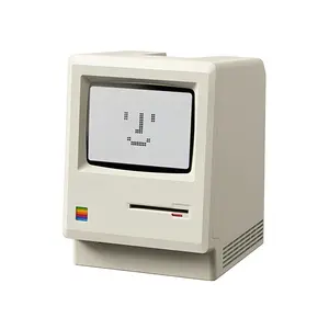 Retro Macintosh Mini Computer Desk Clock with LED Display, Creative Digital Alarm Clock, Vintage Desktop Decor, Unique Gift for Boyfriend, Men, Office & Home Aesthetic Decoration, USB Powered