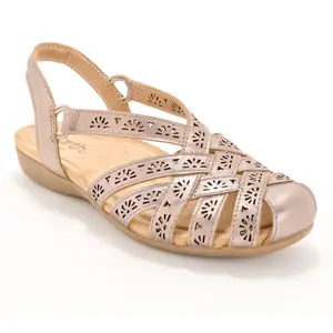 Earth Leather Perforated Fisherman Sandals-Briel