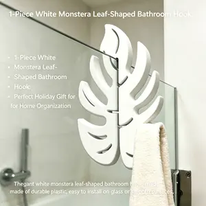 1pc Turtle Back Leaf Bathroom Hook for 8mm Glass, Perfect Gift for Home Decor, No Drill Towel Rack for Bathroom, Ideal Holiday & Housewarming Present, INS Style Organizer Hook