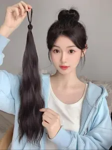 Ponytail Extension Hair Tie, Natural Fluffy Hair Bun, Synthetic Hair Bun, Hair Accessories for Women & Girls, Suitable for Daily Use, Drawstring Ponytail Extensions