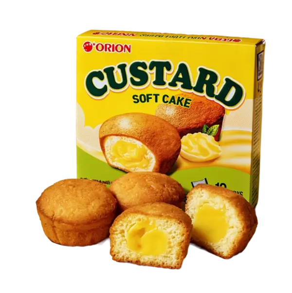 ORION Soft Custard Cream Cakes - Korean Dessert, 12 Pieces, 9.73oz ORION Soft Custard Cream Cakes - Korean Dessert, 12 Pieces, 9.73oz