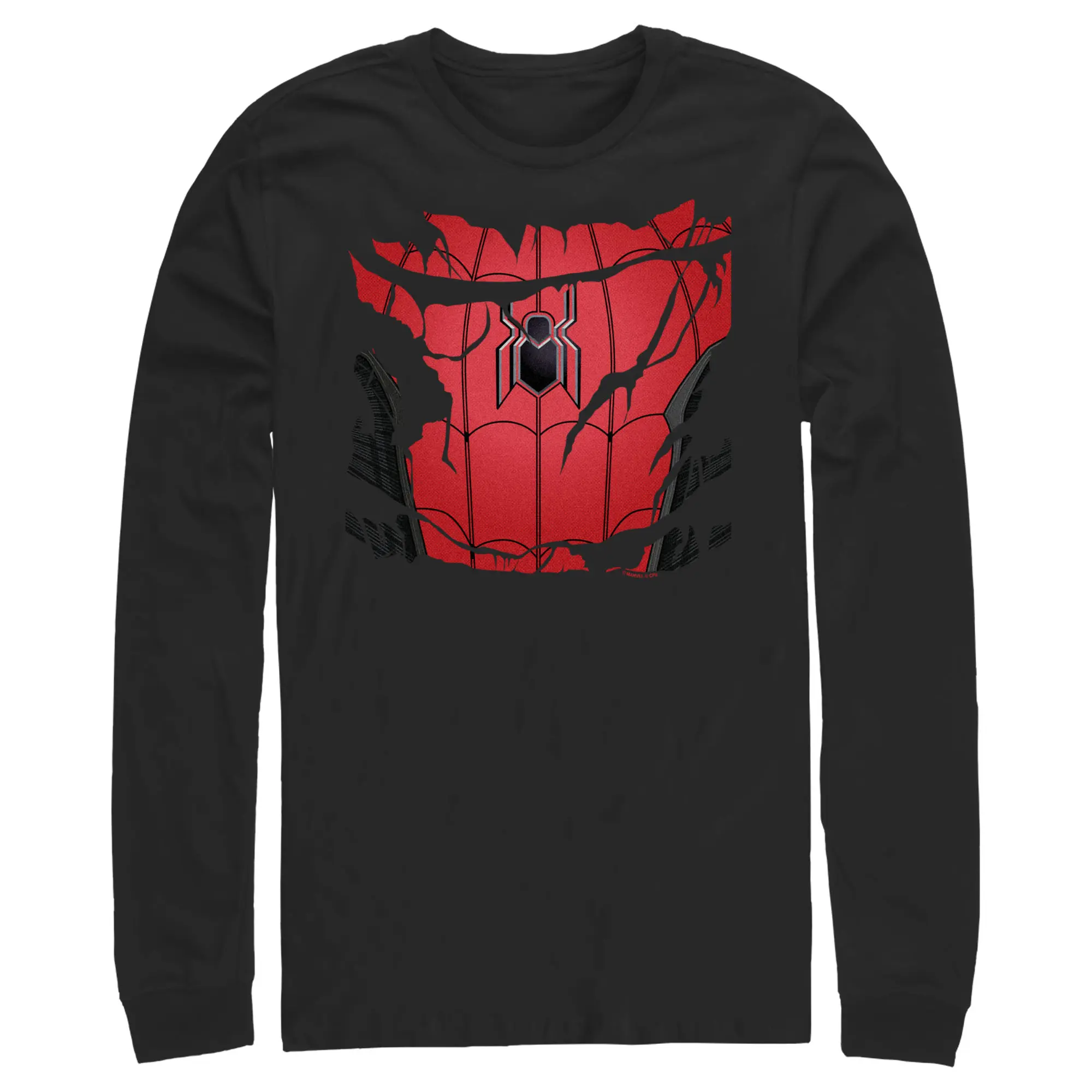 Men's Marvel Spiderman: No Way Home Ripped Costume Long Sleeve Shirt
