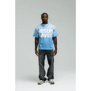 Jesus Saves Tee - Blue