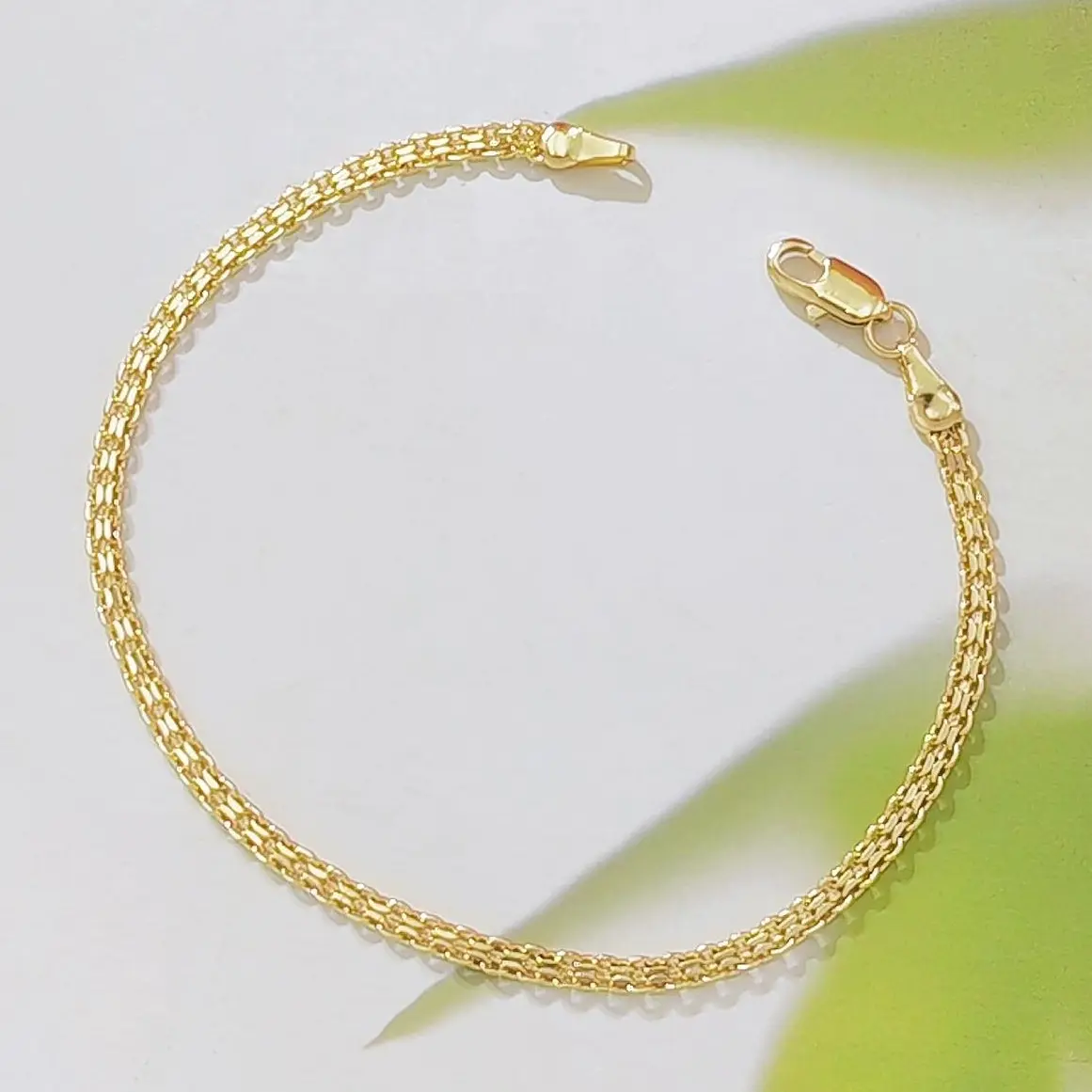 18K Gold Plated Dainty Chain Bracelet - Waterproof & Tarnish Free, Stackable Minimalist Jewelry for Women
