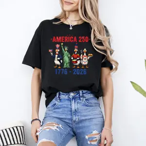 America 250 Shirt, Funny Patriotic Duck T-shirt, 1776-2026 USA 250th Anniversary Tee, 4th of July Ducklings Shirt
