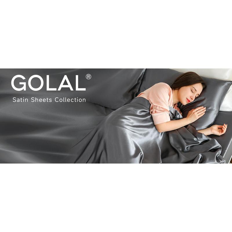 Sheets Full Size - 4 Pieces Luxury Soft Bed Sheets, Wrinkle-Free Black Silk Sheet Set with 1 Deep Fitted Sheet, 1 Flat Sheet, 2 Pillow Cases