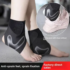 One-pair [One Size] Sports ankle protection, anti-sprain foot ring pressure ankle protection, double side Velcro skipping rope basketball ankle protection, Support, Unisex