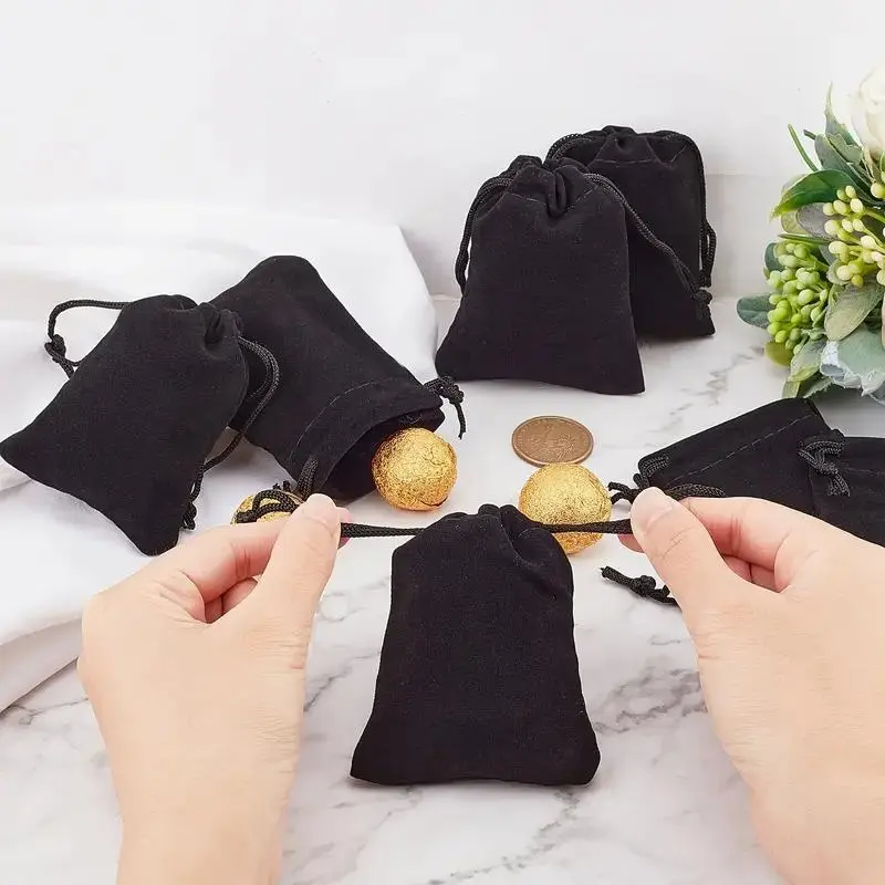 50pcs Velvet Drawstring Gift Bags, Gift Packaging, Elegant Storage Solution for Candy, Party Favors, Birthday Favors, Party Supplies, Christmas Presents, Ideal for Gifting Occasions