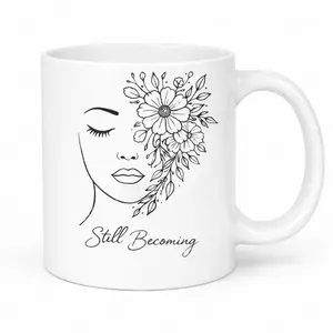 Still Becoming – Inspirational Floral Line Art Mug