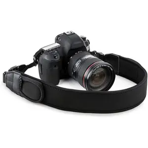 F-CPS02 Camera Neck Strap, Soft Neoprene Shoulder Belt for Canon EOS R5 R6 5D Mark IV 6D Mark II SL3 SL2 T8i T7 T7i 90D 80D Nikon D6 D5 DF D850 D810 D780 D7500 D5600 D3500 with Zipped Pockets