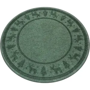 Christmas Tree Mat 35" Christmas Tree Stand Mat with Lip Heavy Duty Christmas Tree Floor Protector Waterproof Christmas Tree Stand Pad from Spills Scratches Xmas Home Decor (Green,Reindeer)