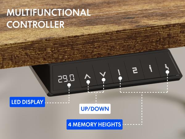FLEXISPOT Electric Standing Desk with Built-in Monitor Riser, One-Piece ...