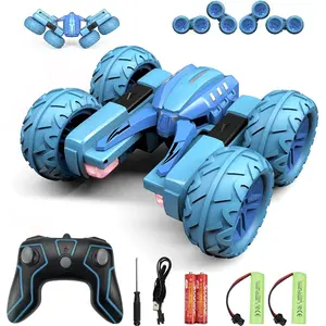 Remote Control Car for Kids 3-12 Years Old, Birthday Gift Toy for Boys Age 4 5 6 7 8, RC Car Stunt with Light 4WD Double Side Racing Vehicle 360° Flips Offroad Indoor Outdoor Sand Grass Garden