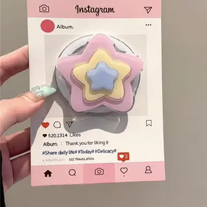 Korean Cute Star For Magsafe Magnetic Phone Griptok Grip Tok Stand For iPhone 15 Wireless Charging Case Holder