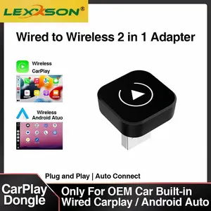 2in1 Wireless CarPlay Dongle Wireless Android Auto Adapter AI Smart Box Car Intelligent Systems For Car With Wired CarPl