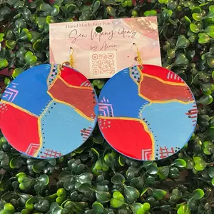 Live Earrings - 3 Inch BIG - Lightweight Drop Earrings in Vibrant Colors with Unique Design and Metal Wire for Stylish Outfit - Hand Made Just For You