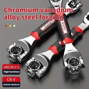 OUDISI 52-in-1 Socket Wrench, with 360 °   Rotating head, ergonomic rubber handle, and sturdy metal and plastic construction, suitable for home, bicycle, and car repairs