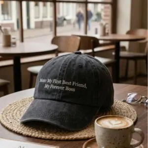 Mom My First Best Friend My Forever Boss Hat 2026, Funny Mom Quote Dad Hat, Embroidered Mother Gift Cap, Relatable Family Humor Hat, Mother's Day Gift Idea