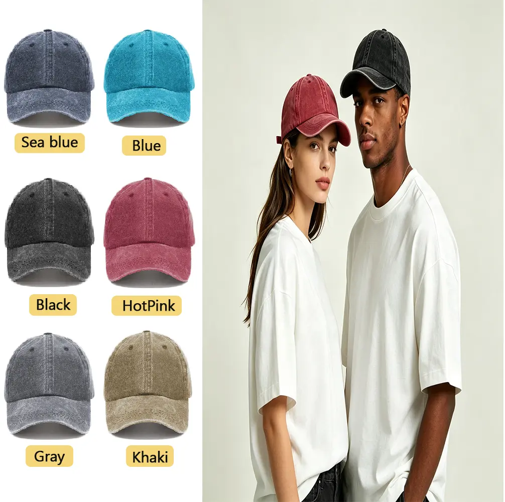 UniUnisex retro wash baseball cap, fashionable baseball cap with adjustable breathable flip-up brim, suitable for beach vacations, travel and daily wear