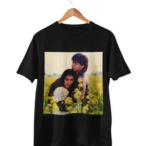 Dilwale Dulhania Le Jayenge T-Shirts featuring SRK & Bollywood - Desi Indian Tshirt Casual Shortsleeve
