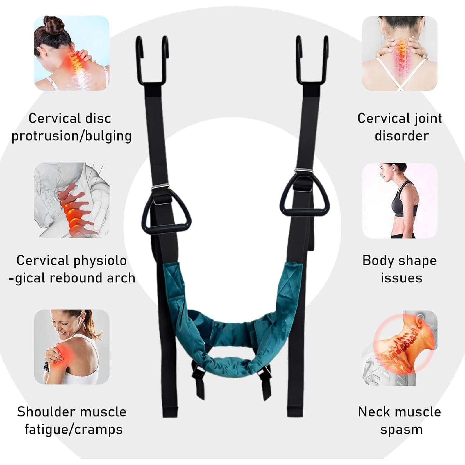Cervical Neck Traction Device Over Door for Home Use Portable Neck Stretcher Hammock Decompression Home Physical Therapy