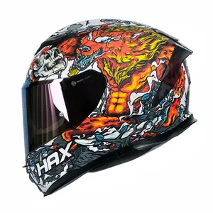 HAX Force Series Night Legend Glow In The Dark Motorcycle Helmet DOT & ECE Certified Aerodynamic Design with Dual Visors and Ventilation Channels