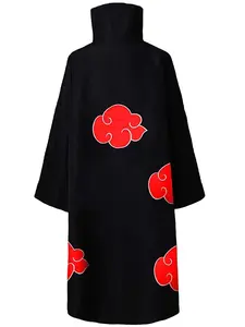 Anime Hokage Akatsuki Cosplay Costume Ninja Cloak With Red Clouds Headband Pain Itachi Sasuke Deidara Kakuzu Comic Con Party Set