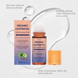 Mess‑Free Organic Castor Oil Roll‑On with Rose Quartz | For Castor Oil Packs, Brows & Skin