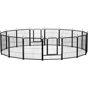 Dog Fence Playpen 24/32/40 Indoor Outdoor for Small/Medium/Large Dogs, Metal Pet Puppy Cat Exercise Fencing Gate Crate Cage Outside RV, Camping, Yard, Garden