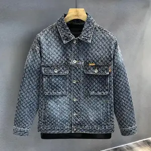High-End Denim Jacket For Men Trendy  Loose Fit Fashionable Design Niche Feel business office Menswear Coats