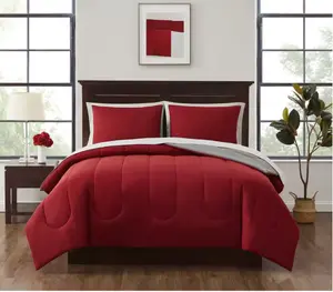 7 Piece Reversible Bed in a Bag Comforter Set with Flat Sheet Fitted Sheet Pillowcases Shams Machine Washable Polyester