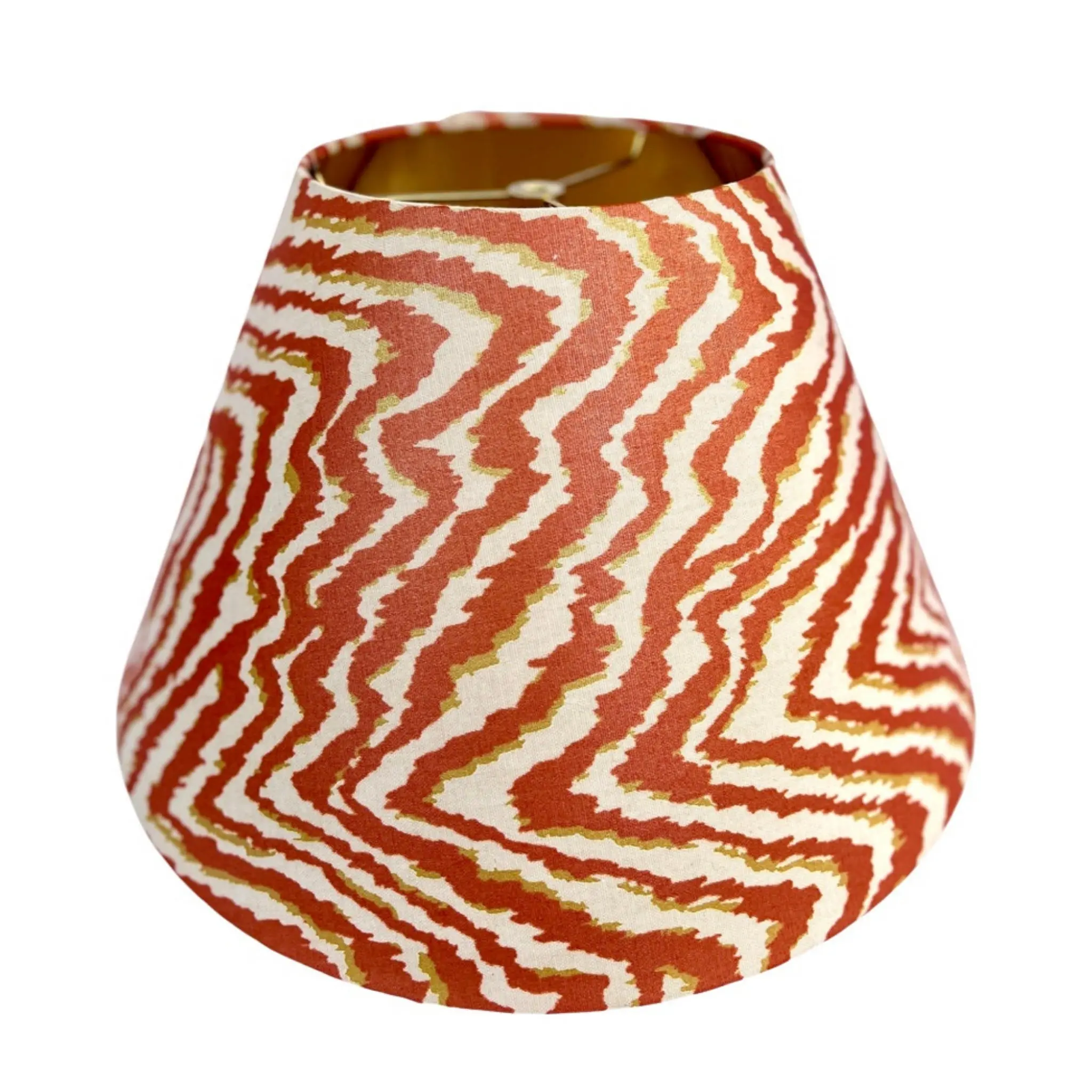 Eileen / Rust Orange Gold Animal Print Coolie Bespoke Lampshade